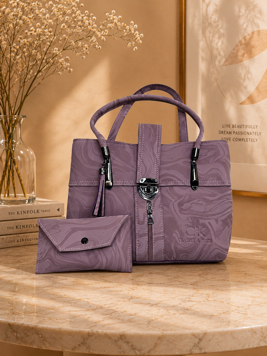 Moonstone Purple Tote & Wallet