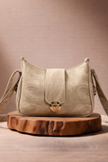 Beige crossbody handbag