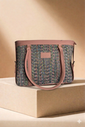 Caprese Pink Woven Medium Tote Handbag